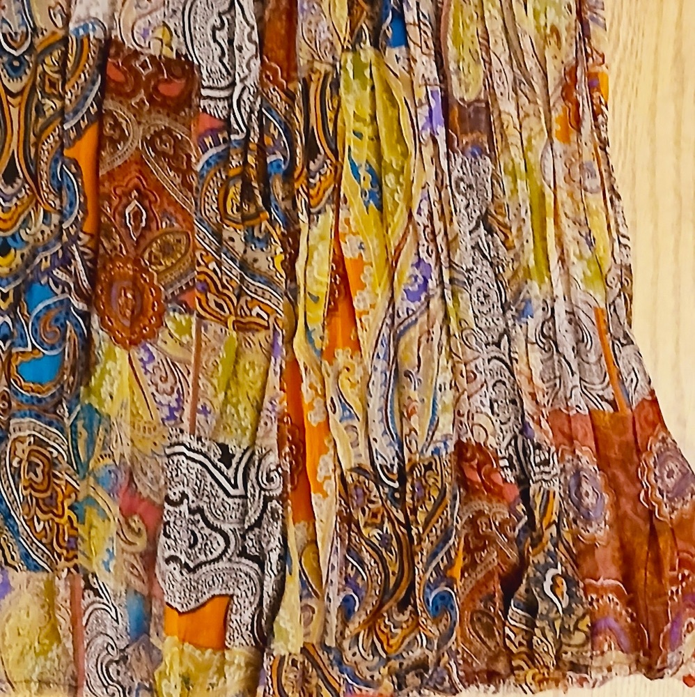 Vintage Carol Little Bohemian Patchwork Maxi Skirt Size Medium - Picture 8 of 10